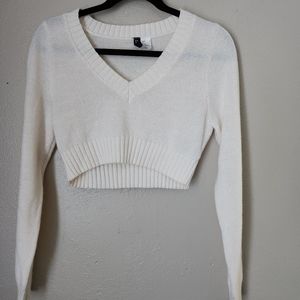 Long sleeve V Neck Crop Top